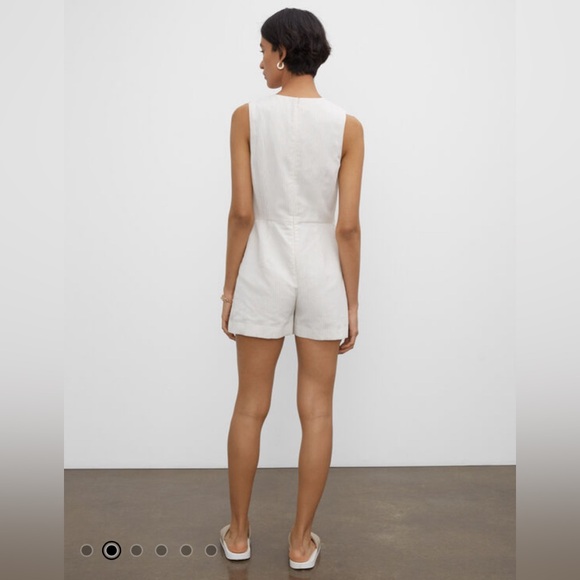 EUC Club Monaco linen blend black sleeveless romper with wrap skirt overlay - Picture 12 of 12